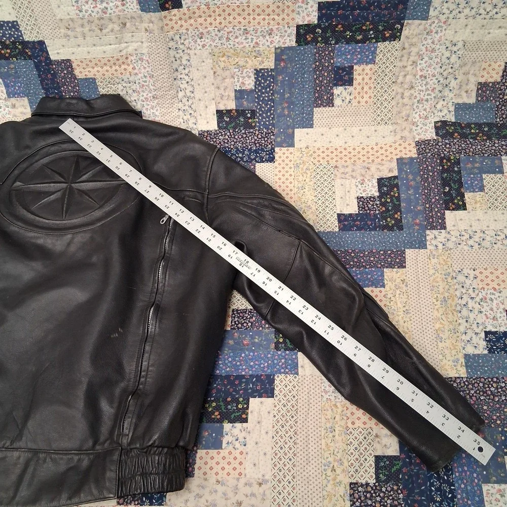 Yamaha Star Motorcycle Leather Riding Jacket Size‎ XL Black Removable Lining